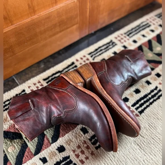 Bussola,  est1976, western ankle boots, distressed, 39, Goodyear welt sole,heels - Picture 10 of 12